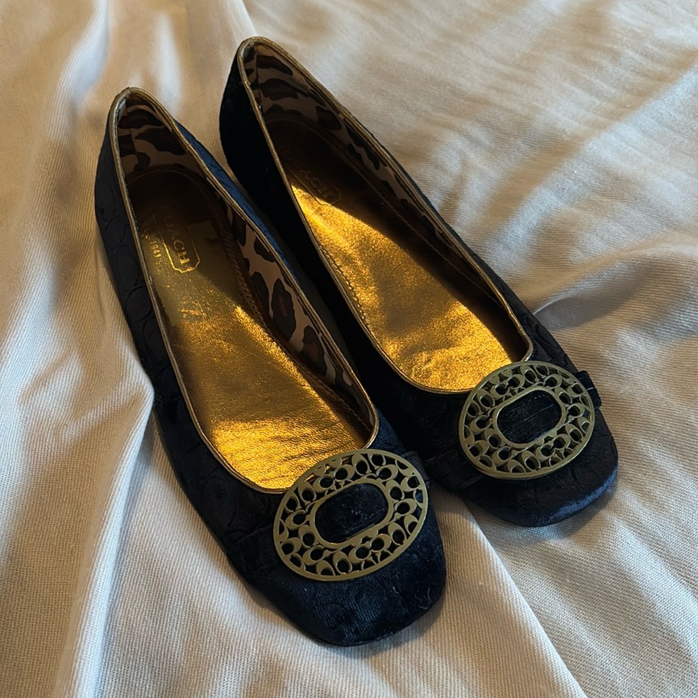 Coach Black Velvet Ballet Flats (8.5)
